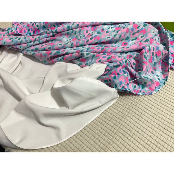 Lilly Pulitzer Hottie Dottie Blaire Stretch Dress Teal Pink Size 8 W/Pencils! - Picture 10 of 16